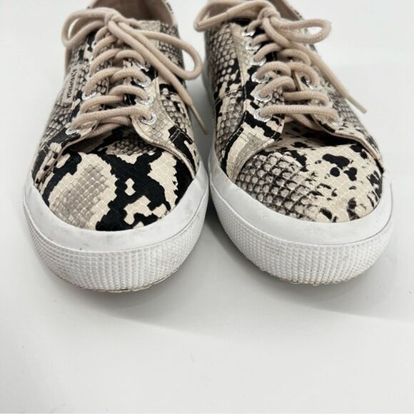 Superga 2750 Trainer‎ Sneaker Women Size 9.5 Faux Snake python Low Top - Picture 2 of 9